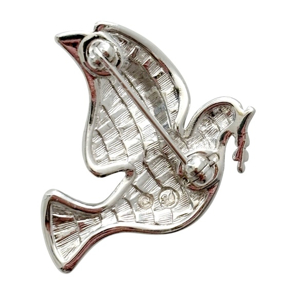 COPY - Swarovski Crystal Silver Peace Dove Limited Edition Pin Brooch NEW - Picture 4 of 4